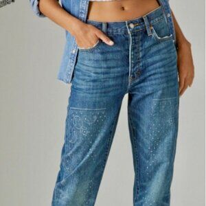 Lucky Legend Paisley High Rise Drew Mom Jeans Size 29 Medium Blue Wash